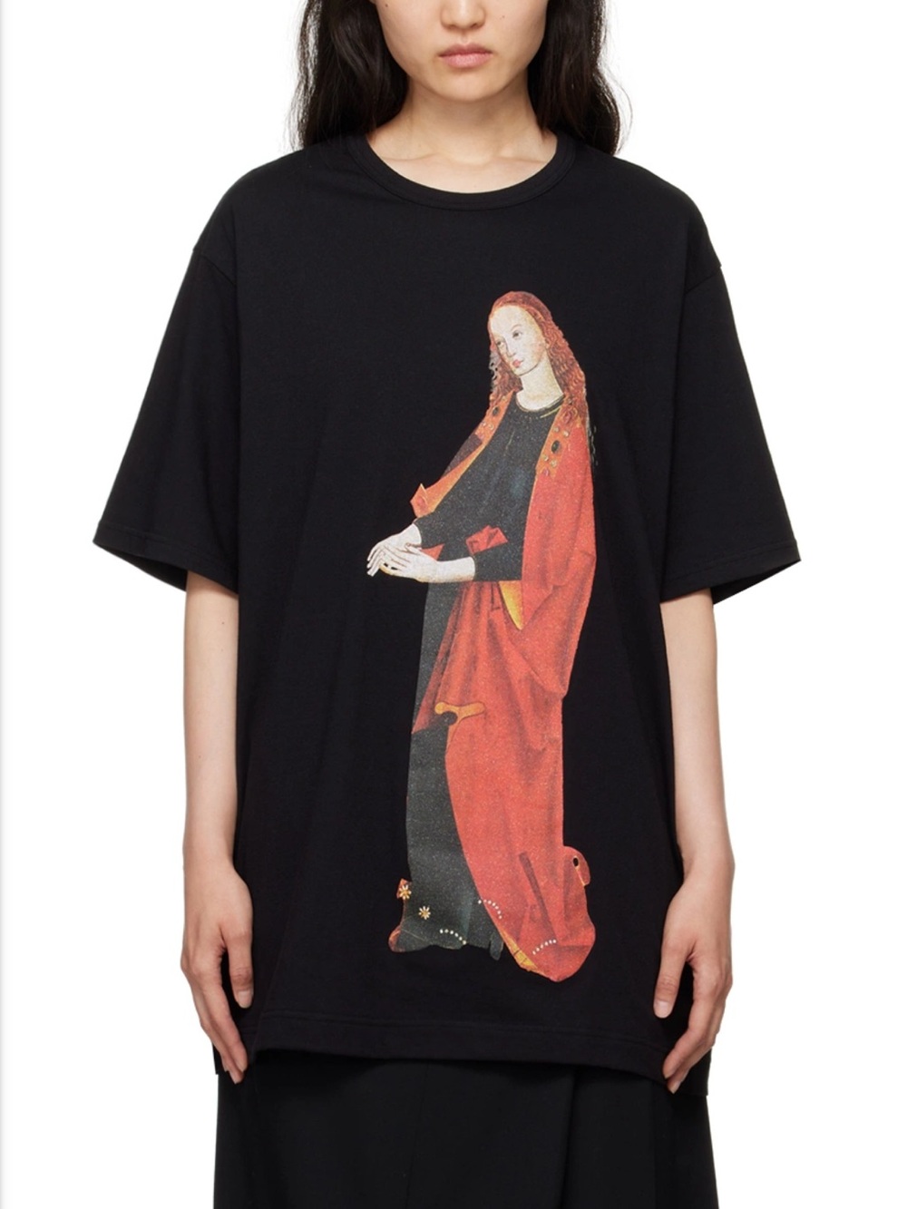 Yohji Yamamoto Black Tee with Graphic Art